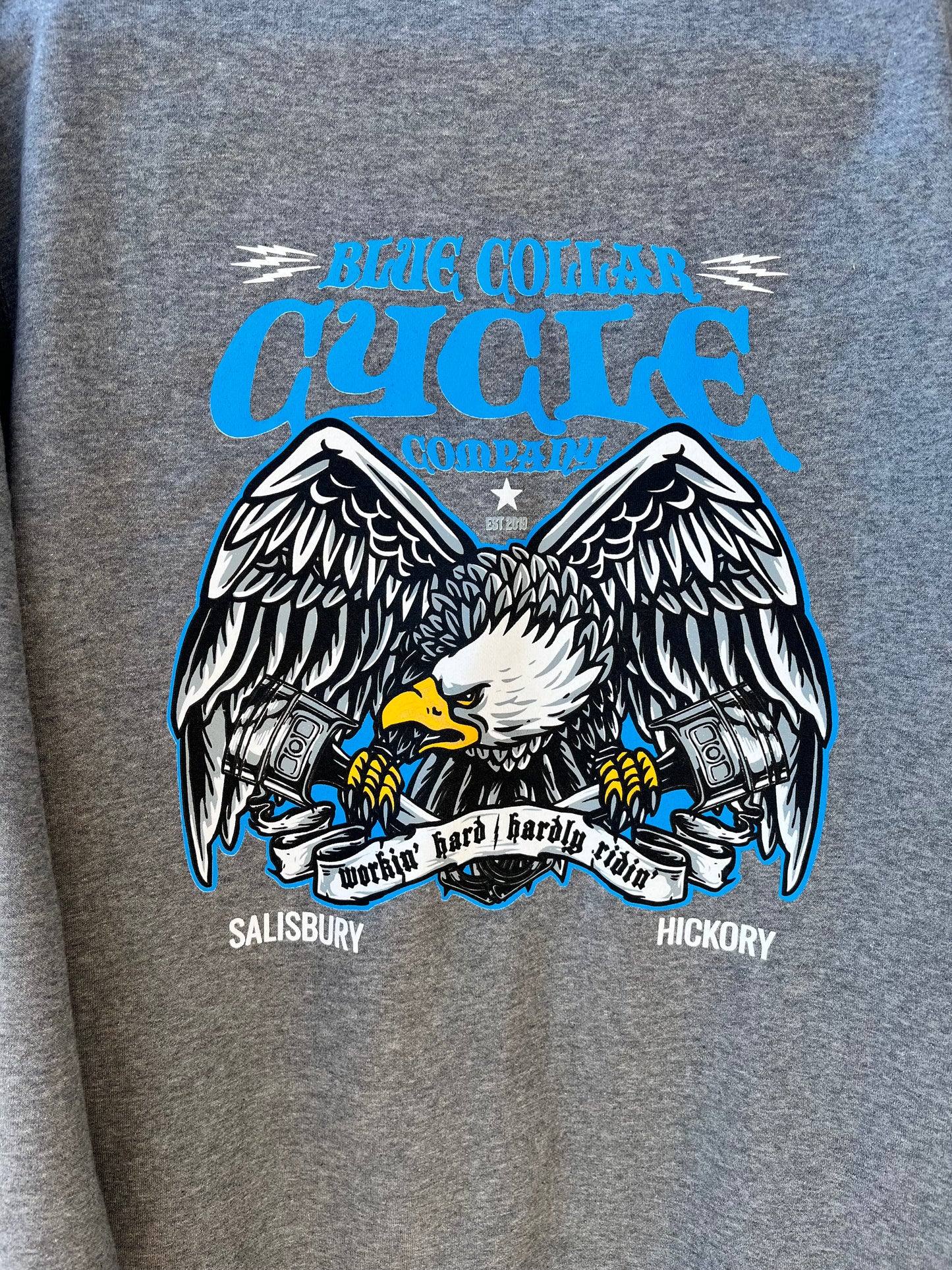 WORKIN HARD HARDLY RIDIN EAGLE CREWNECK