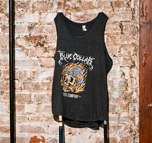 BLUE COLLAR FLAME WRENCH SKULL TANK TOP