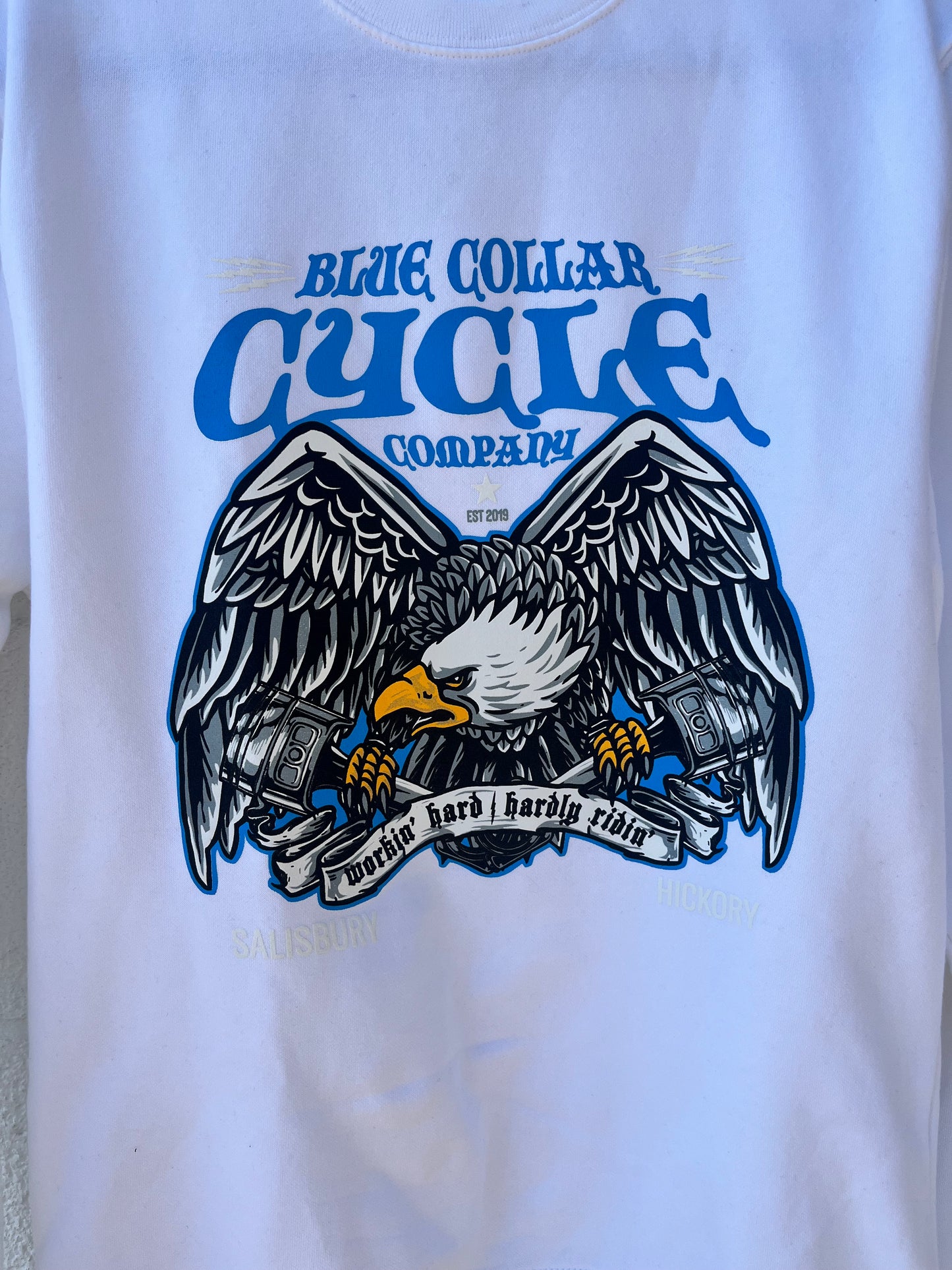 WORKIN HARD HARDLY RIDIN EAGLE CREWNECK