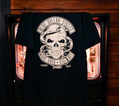 WORK HARD RIDE FAST SKULL T-SHIRT